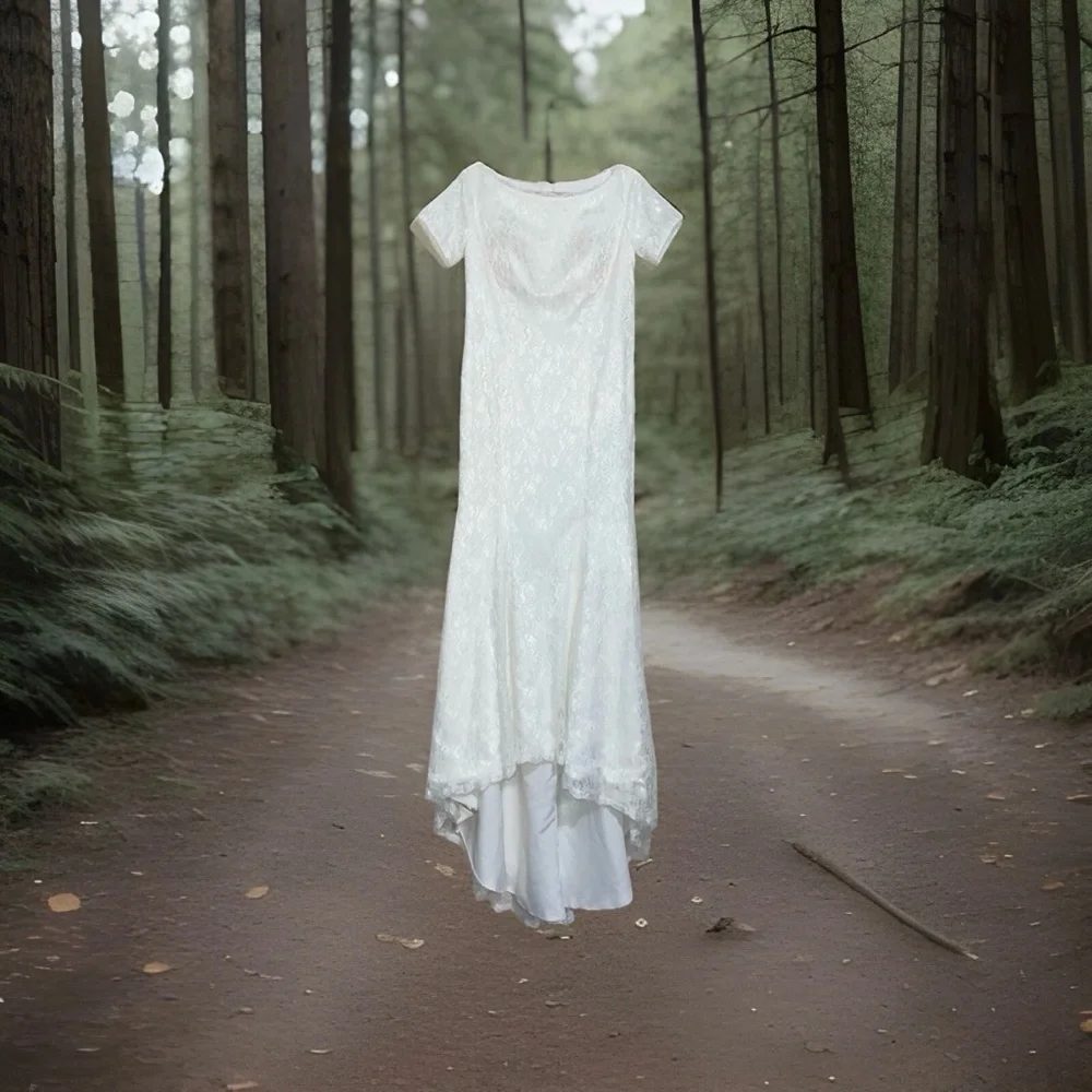 Elegant White Lace Dress - Picture 1 of 9